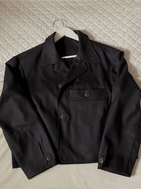 Men's Military-Style Field Jacket - Black